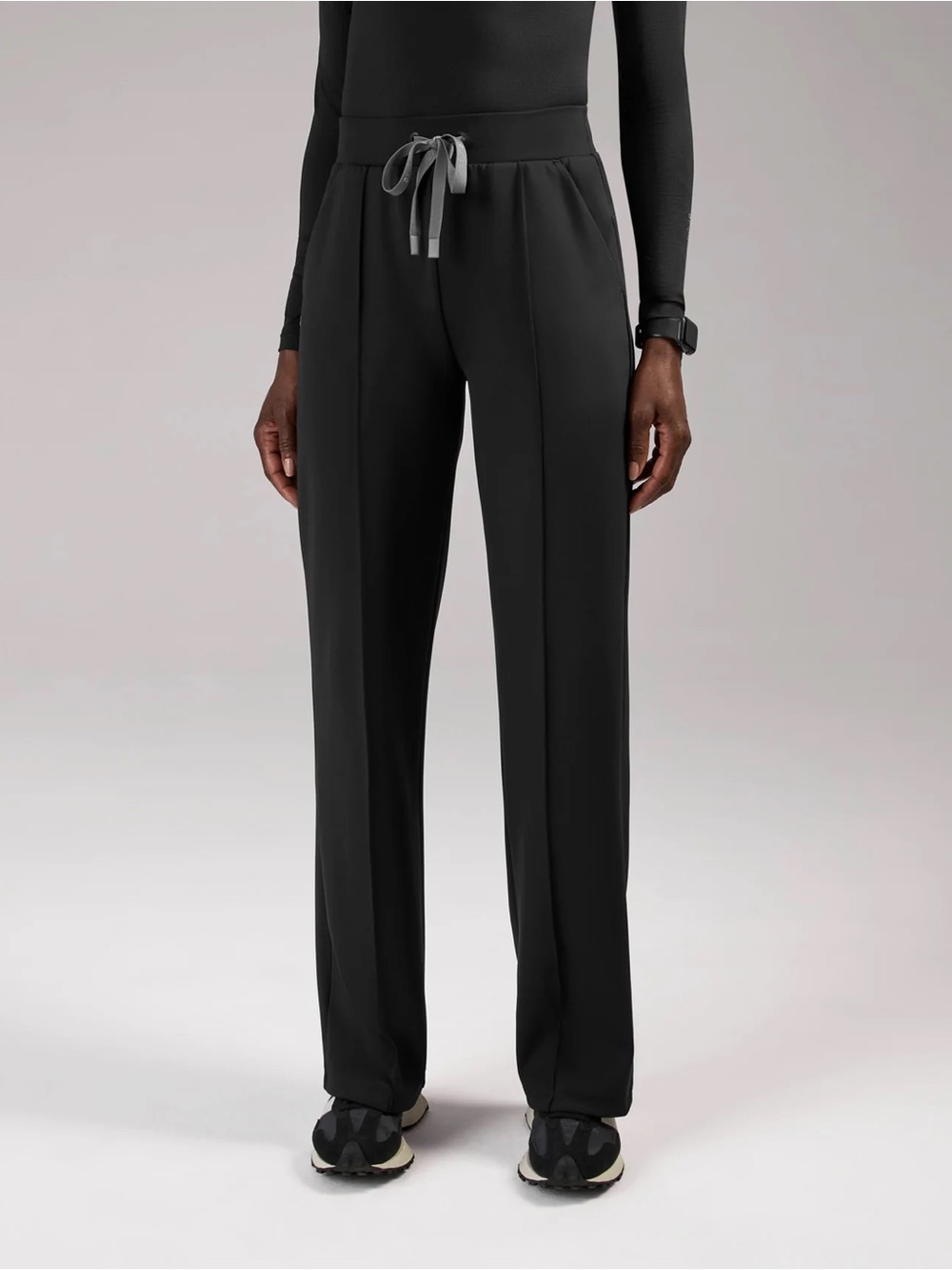Figs high waisted formx Black Straight-Leg Drawstring Pants